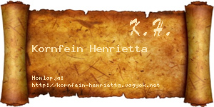 Kornfein Henrietta névjegykártya